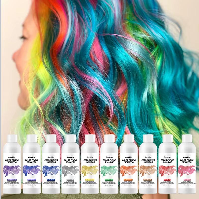 100 мл Фиксирующий цвет Фиолетовый Шампунь Сохраняет цвет Закрашивает Седые Волосы Убирает Желтизну После Осветления Краска Для Волос Долговечная Не раздражающая Уход