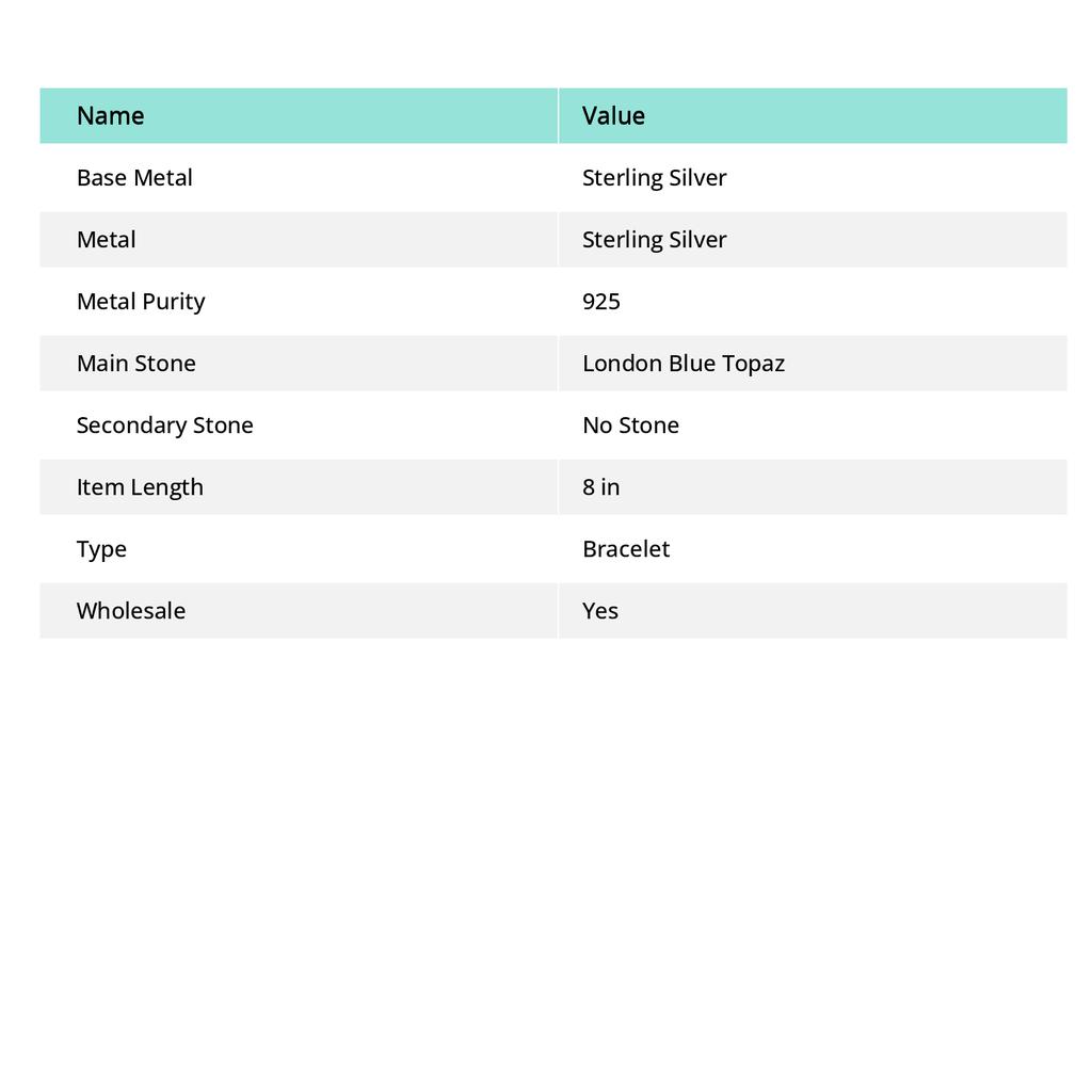 London Blue Topaz Handmade 925 Sterling Silver Jewelry Gift Jewelry Bracelet 7-8" q6F19