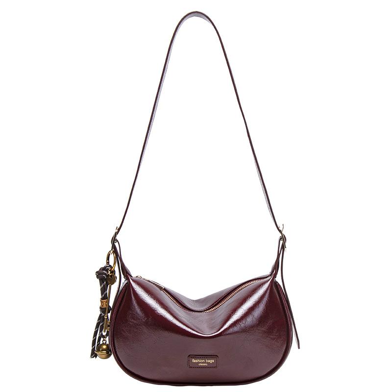 Fashionable new high-quality simple soft leather PU tote dumpling bag, versatile for commuting, lightweight casual crossbody bag for women