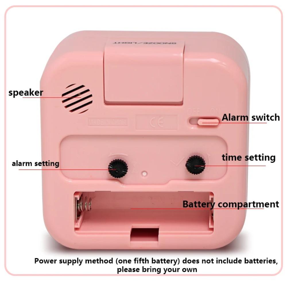 Простой ночник Маленький будильник, Прикроватный настольный с функцией повтора Бытовые креативные пластиковые кварцевые часы