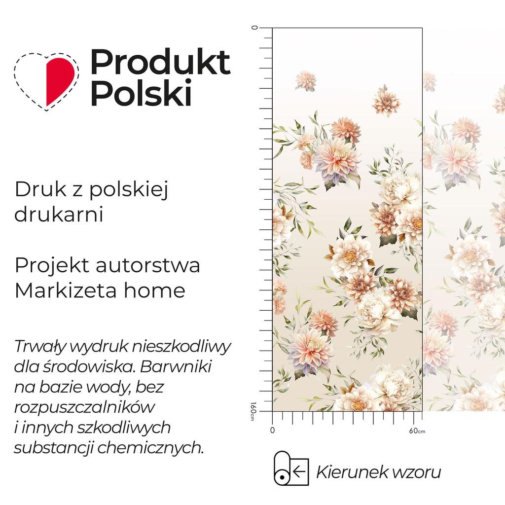 Готовая жаккардовая белая штора Manila с цветами 250x160 см