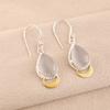 Selenite Gemstone 925 Stamped Silver Jewelry Handcrafted Earrings 1.5" For Women EE-162-33