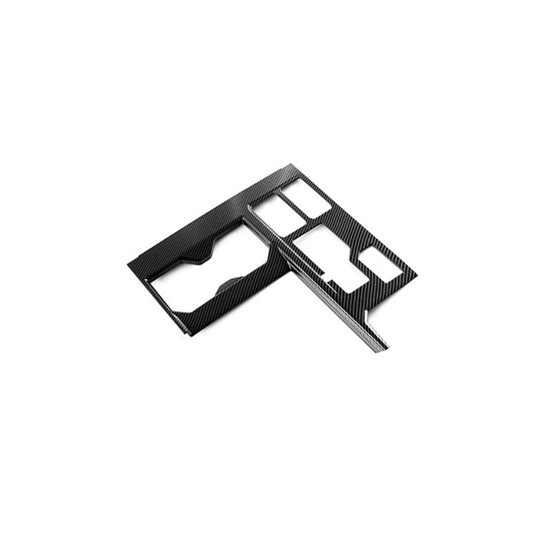 A87Q-Center Console Gear Shift Panel Cover Cup Holder Trim for Toyota Tundra - Accessories ,ABS Carbon Fiber