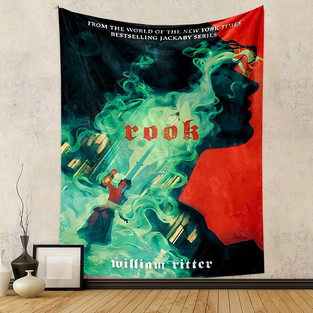 Rook Book Cover Poster Tapestry Wall Hanging, William Ritter Jackaby Series Art, Book Lover Wall Decor for Bedroom Living Room