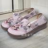 Spring and Summer Old Beijing New Chinese Cloth Shoes Women's Embroidery One-pedal Flat-soled Mother Shoes Versatile Breathable Single Shoes Ethnic S