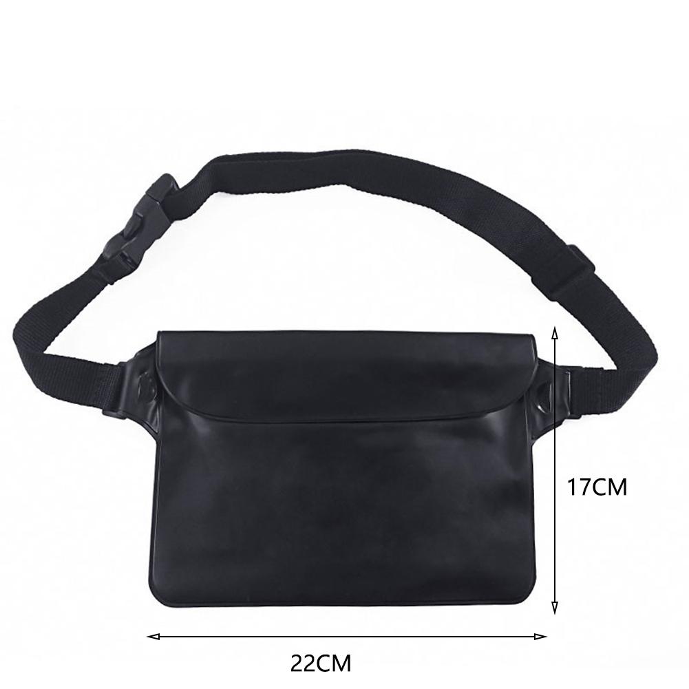 Сумка на пояс для плавания, водонепроницаемая, большой емкости, для пляжного, лодочного спорта (черный)
