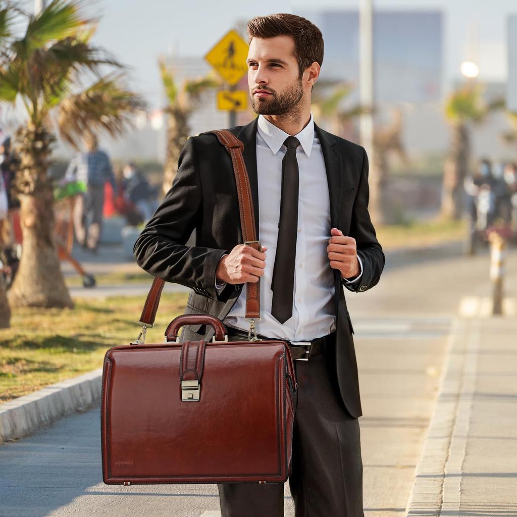 Doctor Business Genuine Leather Dulles Briefcase for Large Tote Attache Inch PC Storage [Bannus] Bag, Men's Bag, Bag, Men, Capacity, Bag, Case,