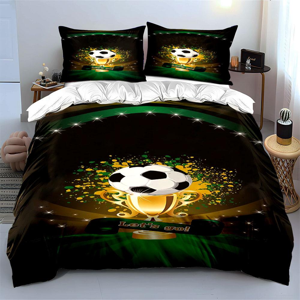 Soccer ball and trophy. Bedding sets Duvet cover sets Duvet covers Pillowcases(1 * Duvet Cover 2 * Pillowcases, without duvet insert)
