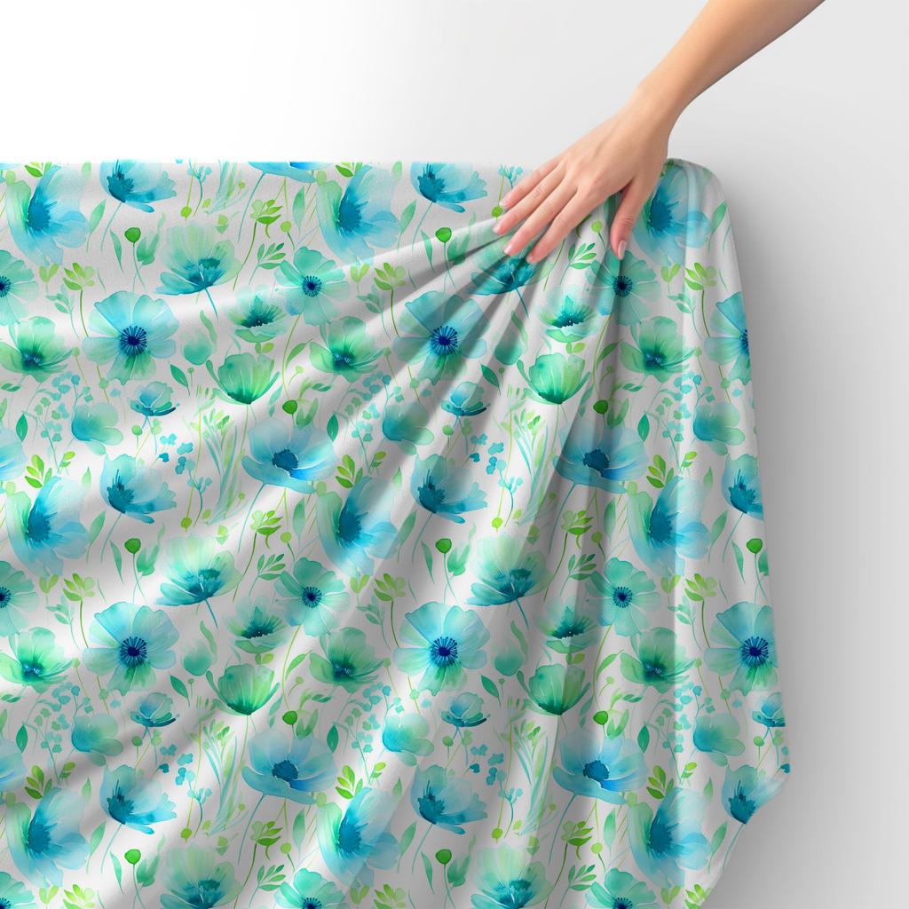 Royal Samt Stoff Polyester Zum Nähen - Motiv Blumen - Rdx2303