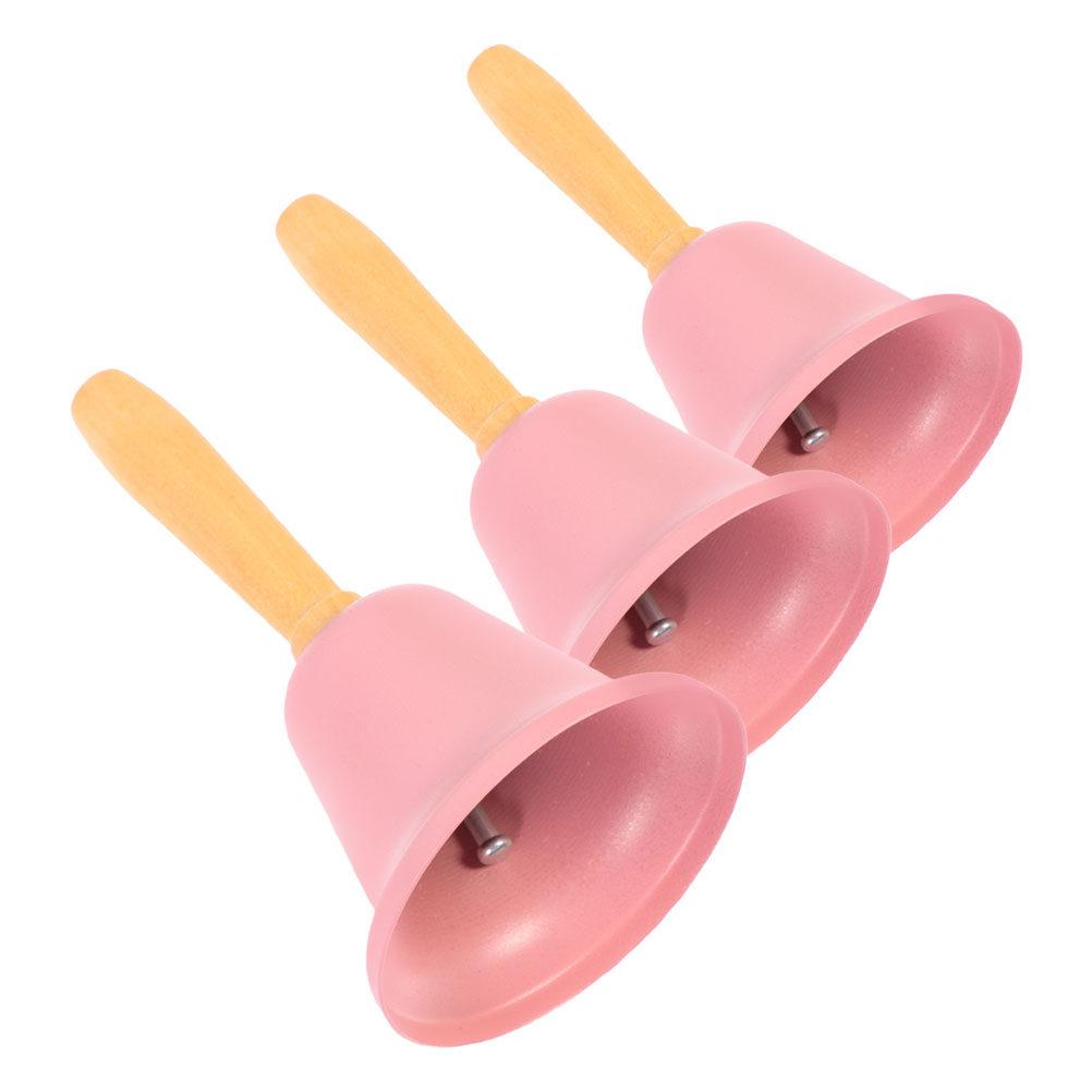 3 шт. Громкие ручные колокольчики Металлический ручной звонок Деревянная ручка для сервировки ужина Классной комнаты Дрессировки питомцев Стойки регистрации