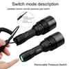 3IN1 Tactical Flashlight Red+Green+White XPE LED Torch Powerful Night Hunting Light with Rifle Scope Mount Power by 18650Battery