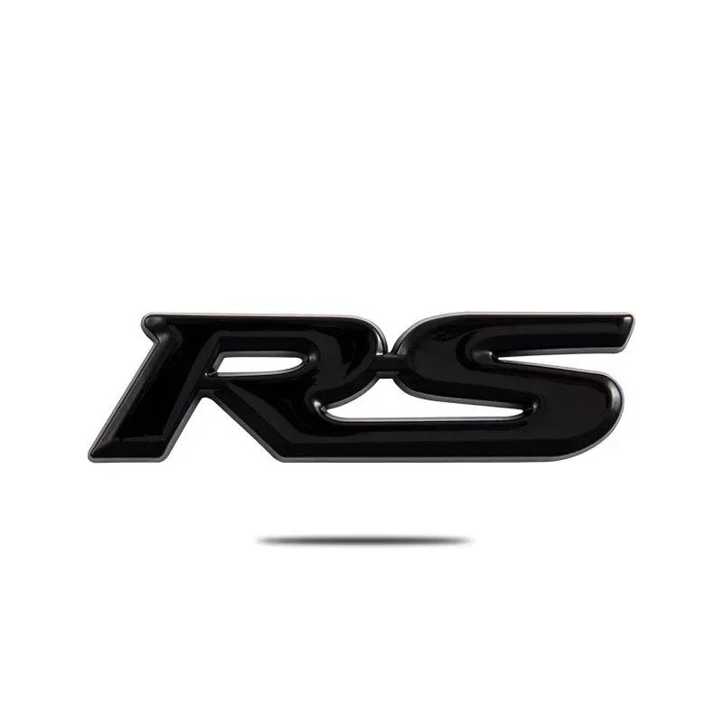 3D Metal RS Logo Emblem Rear Fender Trunk Badge Sticker For FIT Jazz Civic HRV Jade Front Grille Emblem Car Acceessories