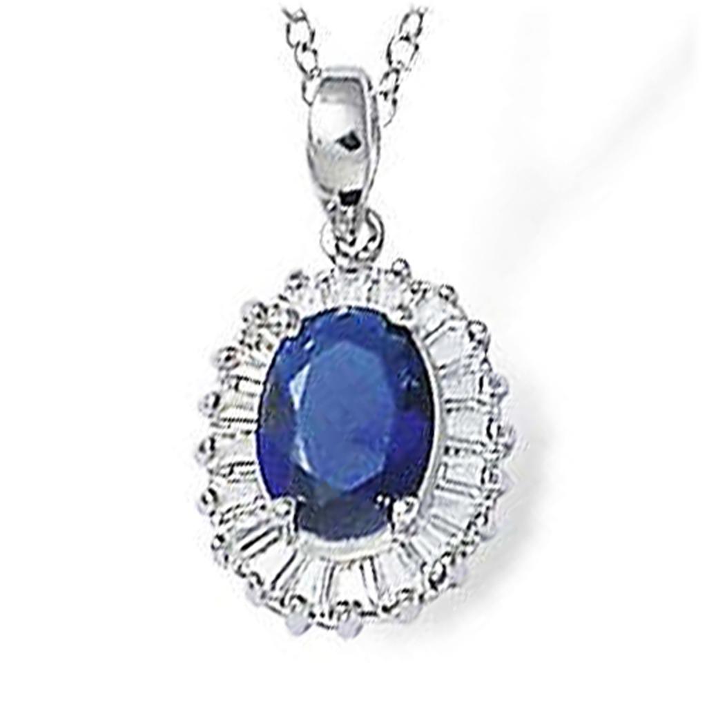 Les Trésors De Lily [K6446] - Silver Pendant 'Sissi' Silver-white Sapphire (rhodium-plated) - 10x12 Mm