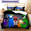 3pcs Rainbow Friends2 pattern bedding set duvet cover set includes duvet cover &pillowcases, perfect all season bedroom decoration & gift
