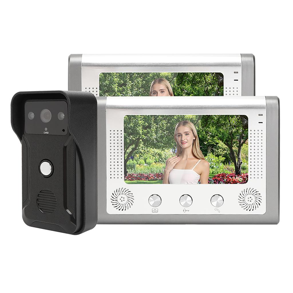 7-дюймовый 2-дисплейный дверной звонок с ночным видением TFT ID-карта Интерком-камера Видеодомофон