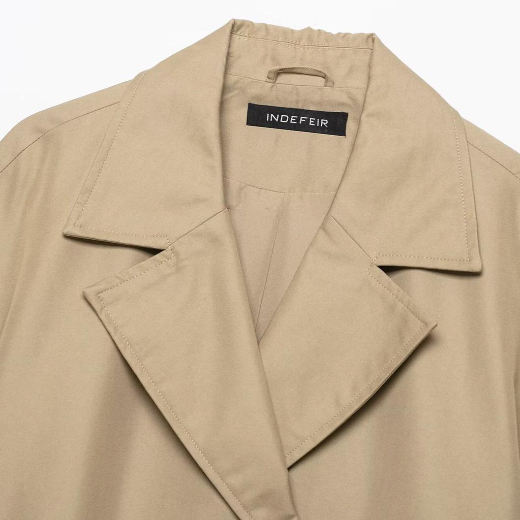 European and American style, new women's clothing, fashionable casual crimped sleeve short trench coat 3046/229/704