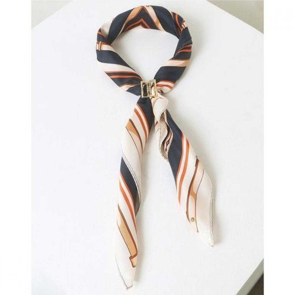 Daks Dd Chain Scarf   Ring Set Navy Silk100  Dcsc5e701n2