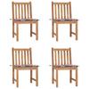 Day and Night - Day and Night Garden Chairs 4 Units Solid Teak Wood with Cushions