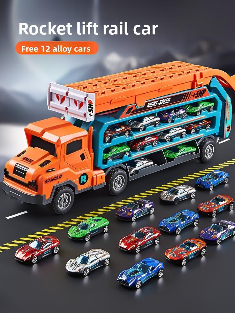 Dinosaur Rocket Track Car Toy Kit With Magnet Cars For Interactive Learning