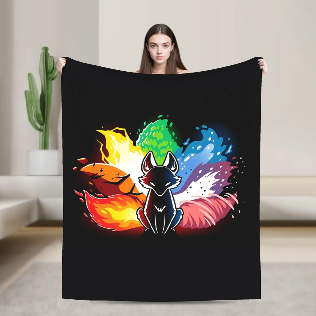 Cozy Blanket Plane Travel Cute Fox Throw Blanket Casual Bedspread For Chair Sofa Bed