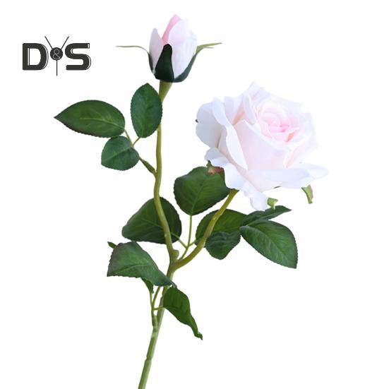 Искусственная роза со стеблем 2 головки Не увядает без полива Реквизит для свадебных фото Реалистичные многоразовые ветки искусственных цветов Товары для украшения дома