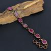 Ruby Handmade Gemstone Bracelet, Copper Electroformed Bracelet Antique Jewelry, For Engagement Gift