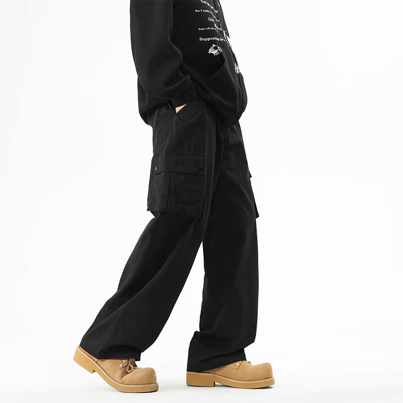 Homlean Men's Cotton Straight-Leg Casual Work Pants