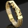 Велосипедная мотоциклетная цепочка, мужской браслет для мужчин, золотой цвет, звено из нержавеющей стали, мужские браслеты на запястье, ювелирные аксессуары, крутые