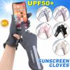 UPF50+ женские летние тонкие шелковые перчатки для защиты от ультрафиолета, сенсорные, нескользящие, средней длины, дышащие, солнцезащитные, для вождения
