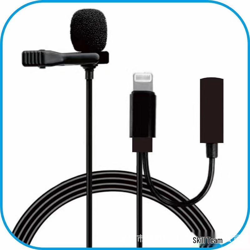 Compact Wired Lavalier Microphone for Streaming, Recording, Interviews, and Noise Cancelling