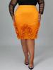 Orange Ruffles Skirts for Woman Elegant Pencil Patchwork High Waist Stretchy Mini Party Evening Celebrity Big Size New Hot
