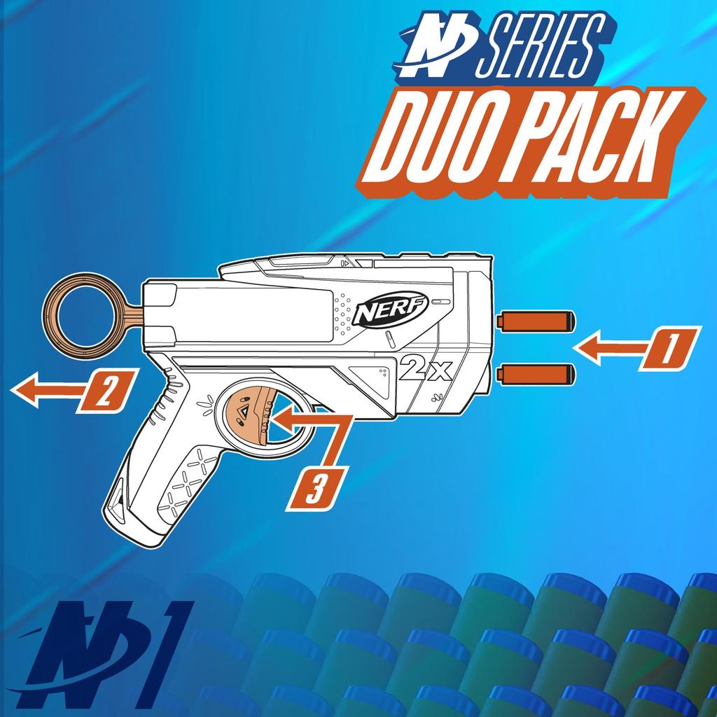 Hasbro Nerf N Series Duo Два 12 Официальный N1 Серия N На открытом воздухе Возрасты Аутентичная Упаковка Бластеры, Снаряды, Совместимый, Детская Игра, 8+, G1492,