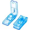 Candy Color Clear Pill Storage Box with Stainless Steel Pill Cutter Tablet Splitter Portable Mini Pill Box Case for Home Travel