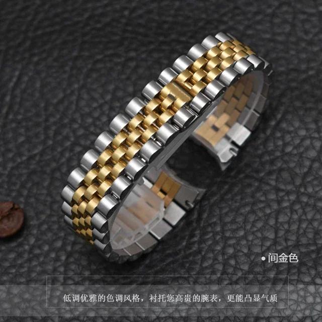 Двухцветный серебристо-золотой браслет из нержавеющей стали для Rolex Datejust, Day-Date и Oyster Perpetual