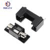 10PCS Mini Plastic Mounted 5*20mm Bayonet Type Fuse Holder With Cover Black Color PCB Terminal Foot distance 15mm 22mm