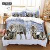 Snow Wolf Bedding Set, 3Pcs Duvet Cover Set, Soft Comfortable Breathable Duvet Cover, For Bedroom Guest Room Decor