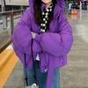 Loose Hooded Solid Color Thicken Parkas Winter Windproof Cotton Padded Coats Korean Women Elegant Long Sleeve Bread Short Jacket