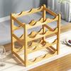 Bamboo Wine Rack Holder Bar Cabinets Stackable Storage Cube Tabletop for Champagne