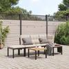 VidaXL Garden Bench Set with Cushions 3 Pcs Black, Outdoor Furniture Set, Garden Picnic Set, 3283641