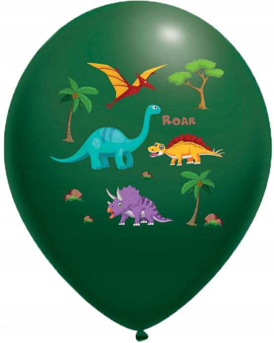 Balony Pastelowe Nadruk Dino 14 Cali  10 Szt.