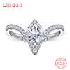 Lindon Classic 925 Sterling Silver Zircon Ring Ladies Jewelry Wedding Promise Party Gift