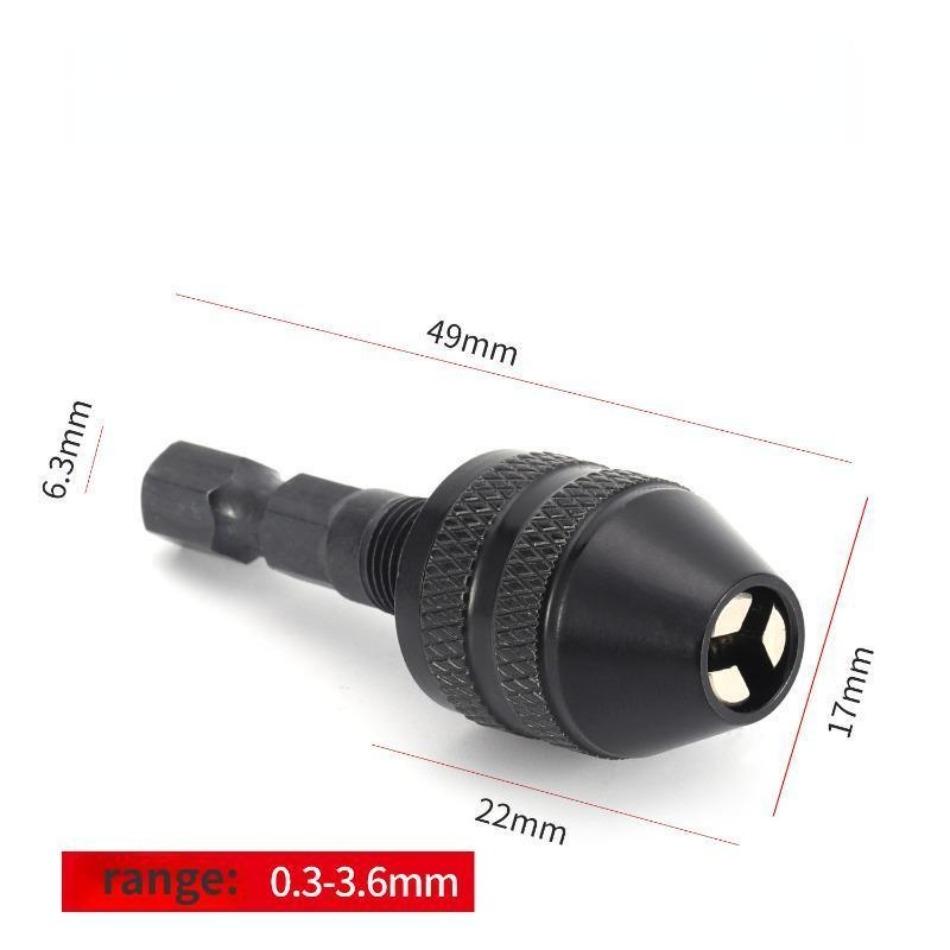 1 шт. Электрический патрон для фрезы, регулируемый трехкулачковый патрон быстрой смены, шестигранная рукоятка, патрон для дрели 0,3 мм-3,6 мм