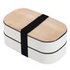 Wooden Cover Japanese Bento Box 1200ML Food Container Outdoor Divided Lunch Box  For Kids