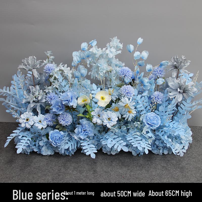 Wedding Aisle Floral Arrangement: Artificial Flower Basket & Row Decoration