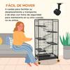 Клетка для грызунов, 6-уровневая, на колесиках, с платформами, съемным поддоном, кормушкой и поилкой, 61,5x44x131 см, Черная