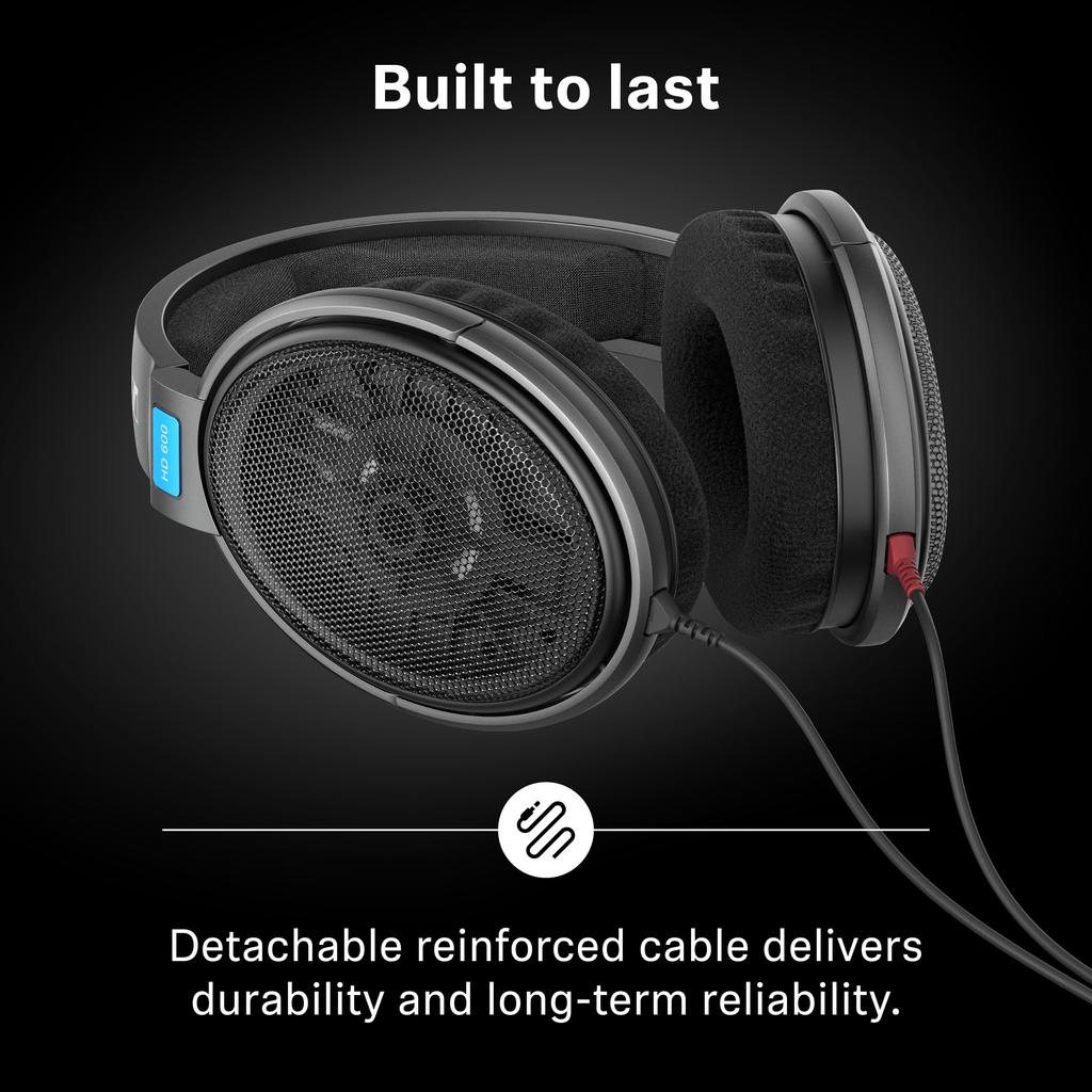 Sennheiser HD 600 Проводные наушники динамические проводные наушники с широкой звуковой сценой и высоким идеальны для музыки с металлической сеткой черные –