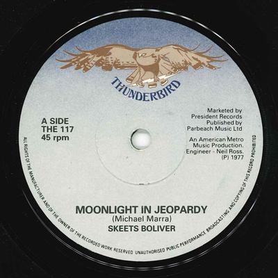 7-дюймовая пластинка SKEETS BOLIVER - Moonlight In Jeopardy THE117 Thunderbird 1977 UK Соул/Фанк Б/У