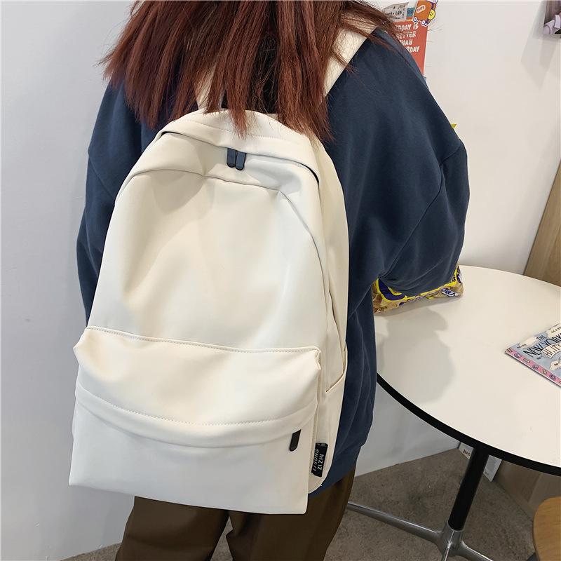2022 Backpack Female Large Capacity Solid Color College Student Laptop Backpack School Bag