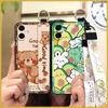 Anti-knock Wristband Phone Case For Samsung Galaxy A07 Fashion Design Wrist Strap Durable Shockproof Soft Case Cartoon