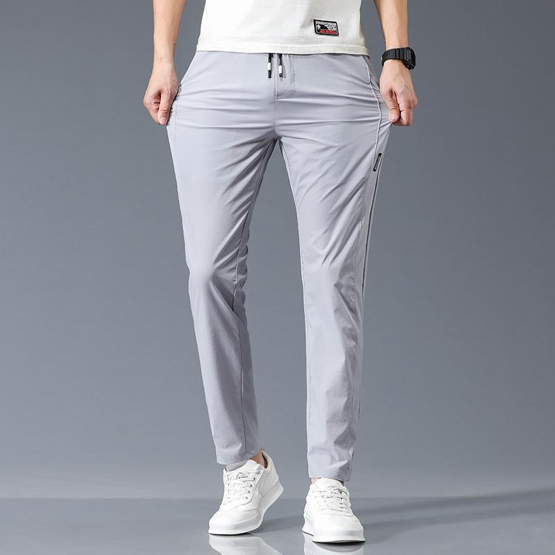 2023 Мужские быстросохнущие прямые свободные брюки Ice Silk — удобные, эластичные, облегающие